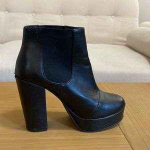 Divided Black 4 inch heeled booties